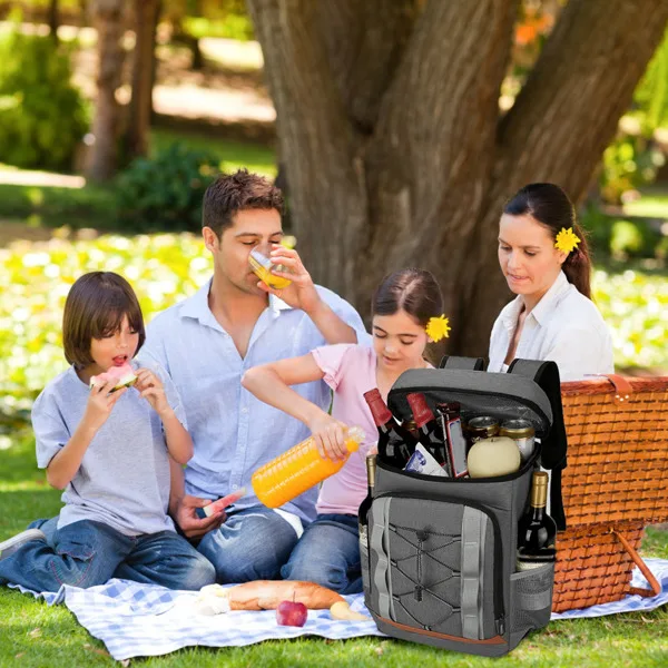 Cooler Backpack 36 Can Leakproof Insulated Cooler Backpack with 25L/6.6Gal for Picnic Camping Beach Hiking Fishing Travel view 4