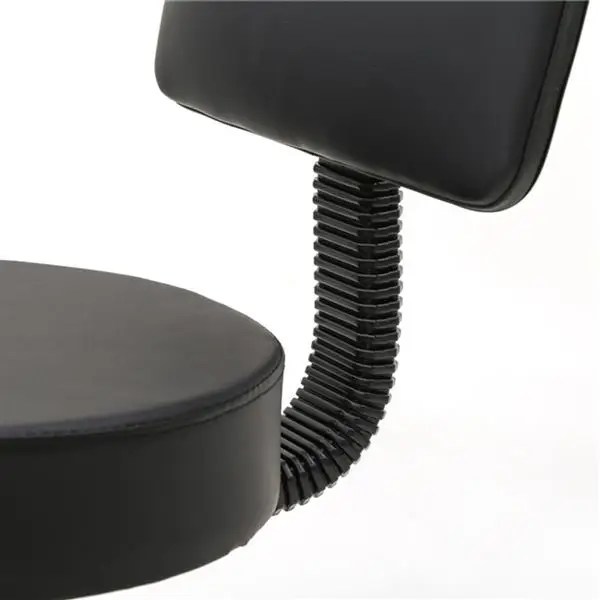 Round Shape Plastic Adjustable Salon Stool with Back Black view 2
