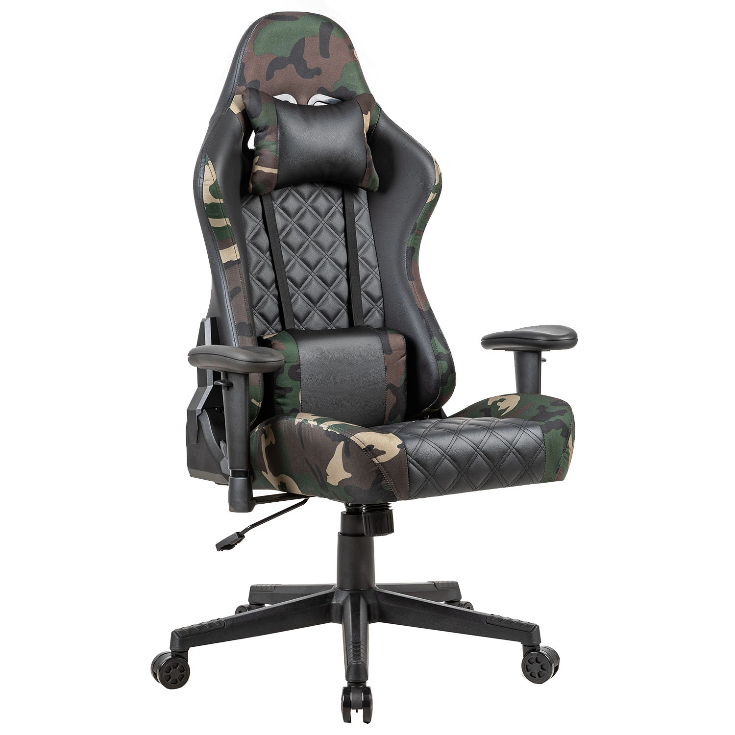 Gaming Chair Ergonomic PU Racing Office Chair with Lumbar Support & Headrest Adjustable Height 360° Swivel
