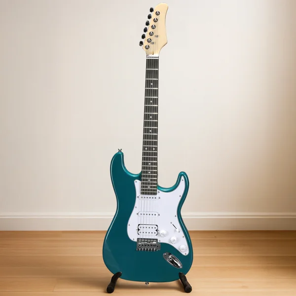 KST Stylish H-S-S Pickup Electric Guitar Kit with 5W AMP Bag Guitar Strap Strings Lake Blue view 2