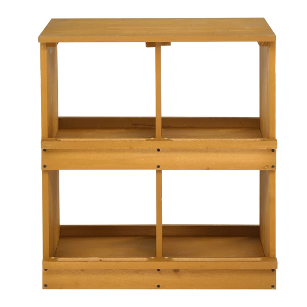 Nesting Boxes for Chickens, Wooden Chicken Nesting Box, Laying Eggs Nest Box for Chickens Hens Ducks, Yellow, 4 Compartments view 2