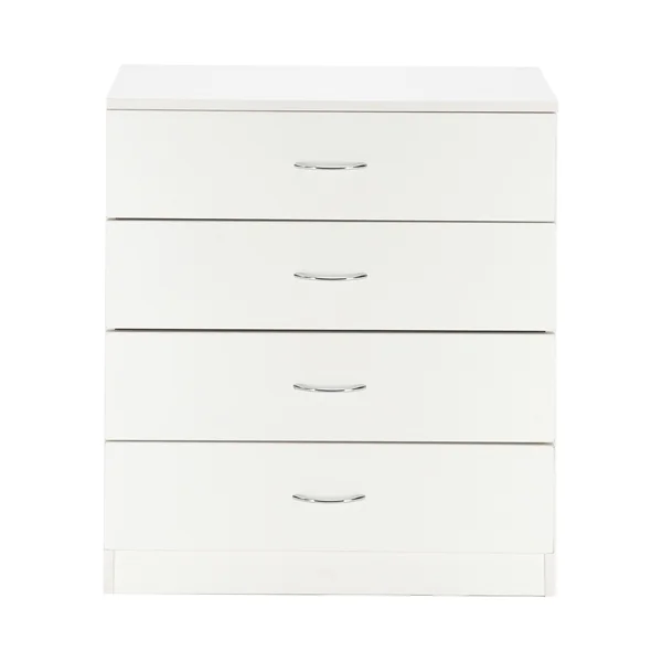 MDF Wood Simple 4-Drawer Dresser White view 4