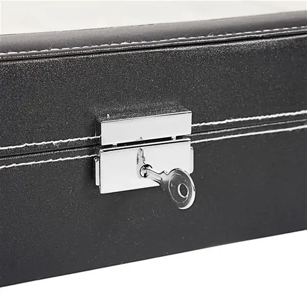 24 Compartments Top-level Opening Style Leather Watch Collection Box Black view 2