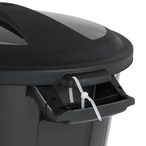 20 Gallon Heavy Duty Plastic Garbage Can, Included Lid, Black view 3