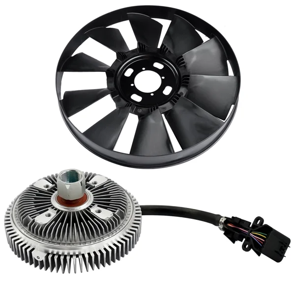 Engine Cooling Fan Blade and Clutch Kit Fits for Buick Rainier Chevrolet Trailblazer GMC Envoy 2002-2009 Black view 5