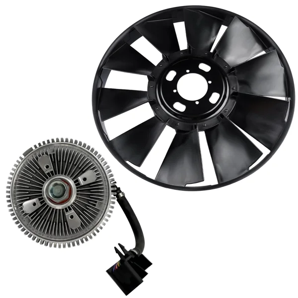 Engine Cooling Fan Blade and Clutch Kit Fits for Buick Rainier Chevrolet Trailblazer GMC Envoy 2002-2009 Black view 6