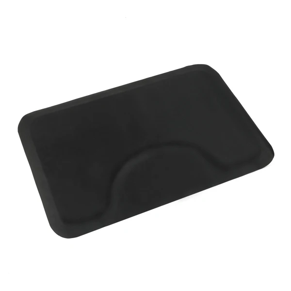 3′x 4.5′x 1/2" Beauty Salon Square Anti-fatigue Salon Mat (Square Outside And Round Inside) Black view 5
