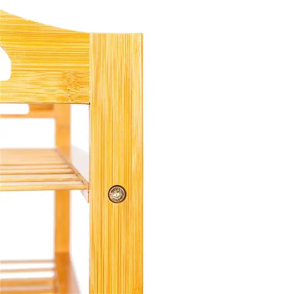 Concise 12-Batten 4 Tiers Bamboo Shoe Rack Wood Color view 5