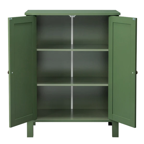 Forest Green MDF Painted with Vertical Stripes, 60*30*80cm, Double Door Bathroom Vanity view 3