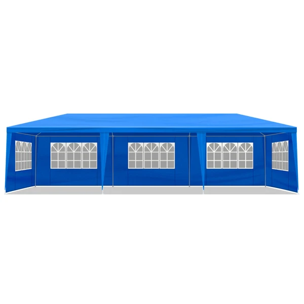 10'x30' Outdoor Party Tent with 8 Removable Sidewalls, Waterproof Canopy Patio Wedding Gazebo, Blue view 4