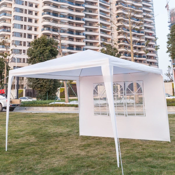 3 x 3m Four Sides Portable Home Use Waterproof Tent with Spiral Tubes White view 5