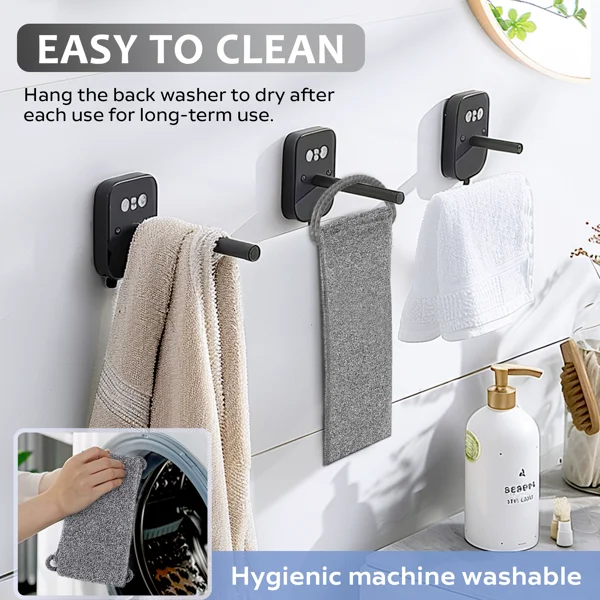 Premium Bamboo Fiber Exfoliating Body Scrubber Towel – Deep Clean & Gentle Exfoliation for Smooth Skin-Grey view 5