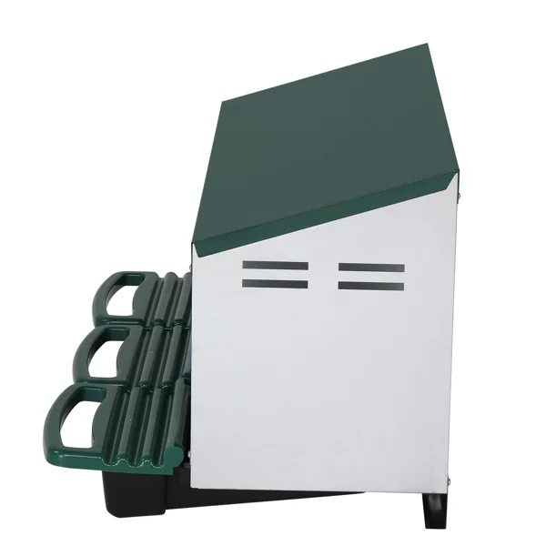 3 Compartment Roll Out Chicken Nesting Box with Plastic Basket, Egg Nest Box Chicken Laying Box Hens Chicken Coop Box, Green view 3