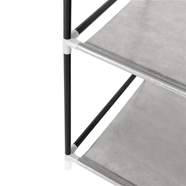 69" High-leg Non-woven Fabric Assembled Cloth Wardrobe Gray view 3