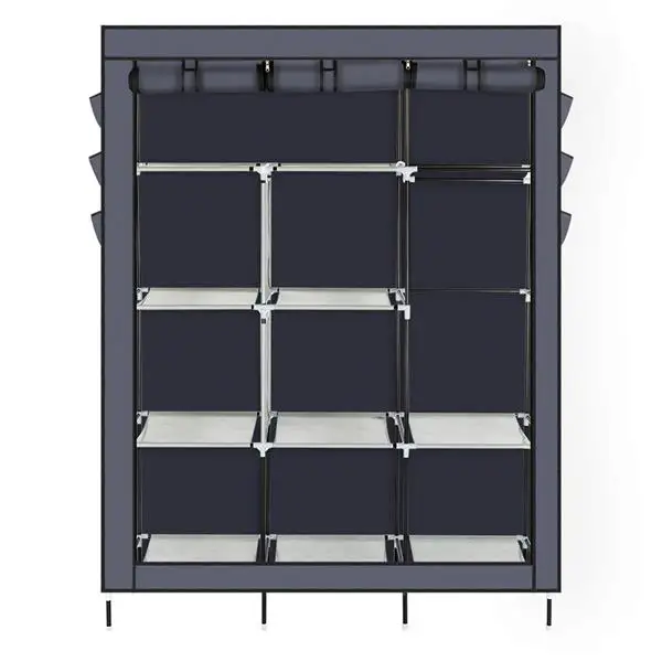 69" High-leg Non-woven Fabric Assembled Cloth Wardrobe Gray view 6