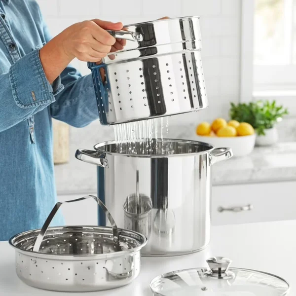 4-Piece Stainless Steel 8 qt Cooker Multipot Set view 6