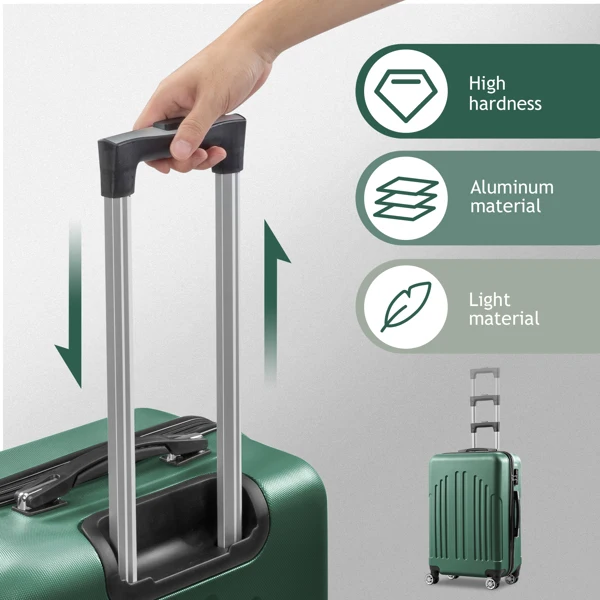 Curved Vertical Stripe 4-in-1 Trolley Case - Retro Green view 6