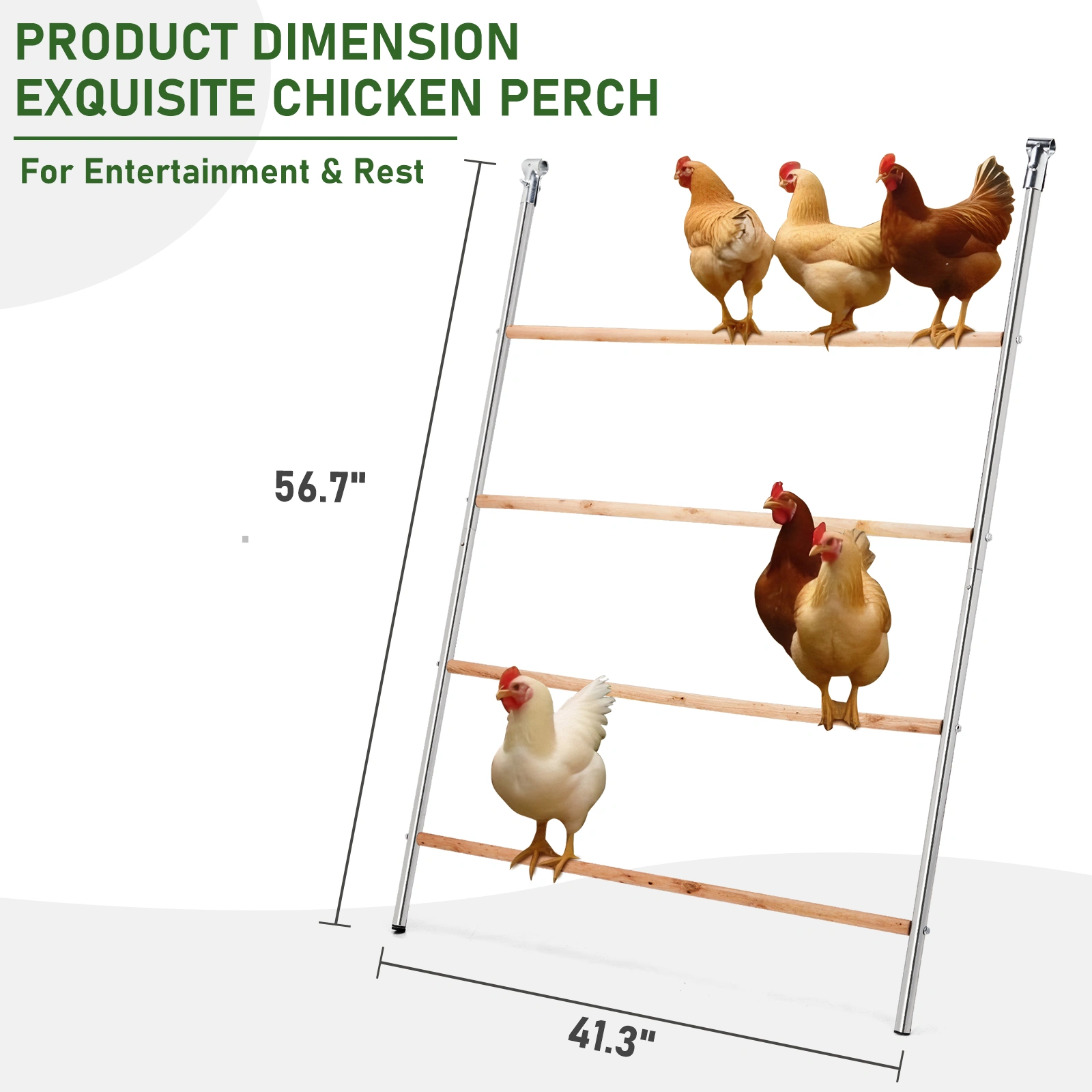 104x143cm Outdoor Chicken Perch Roost for Poultry Coops & Runs view 13