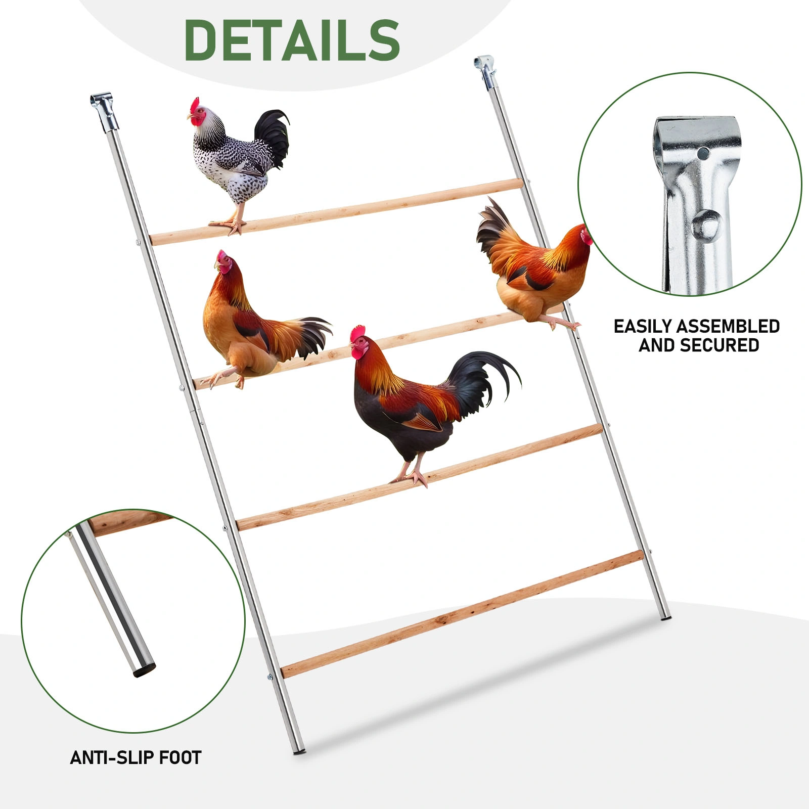 104x143cm Outdoor Chicken Perch Roost for Poultry Coops & Runs view 8