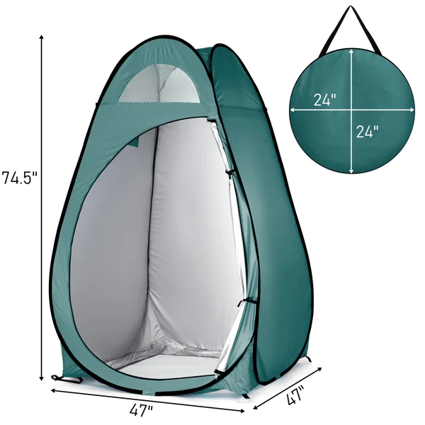 Portable Outdoor Pop-up Toilet Dressing Fitting Room Privacy Shelter Tent Army Green view 5