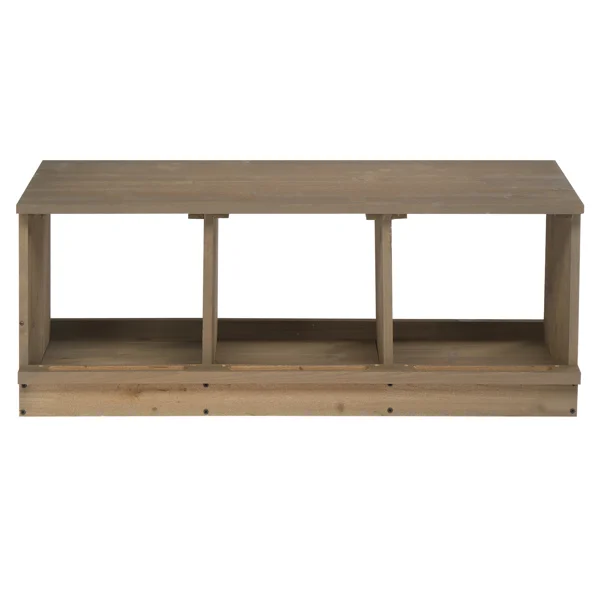 Nesting Boxes for Chickens, Wooden Chicken Nesting Box, Laying Eggs Nest Box for Chickens Hens Ducks, Gray, 3 Compartments view 2
