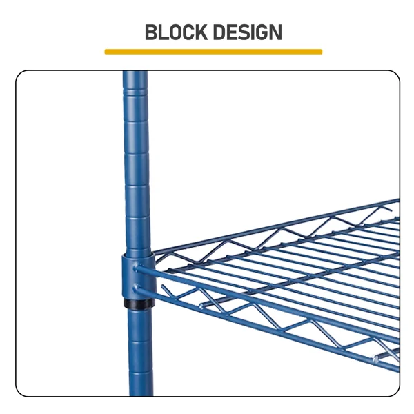5-layer adjustable shelf Display Rack Iron household shelf with adjustable feet 29.13*13.39*59.06in Navy Blue view 6