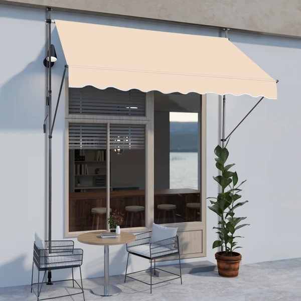 78.7"D x 47.2"W x (78.7 -118.1)"H Retractable Awning Khaki view 2