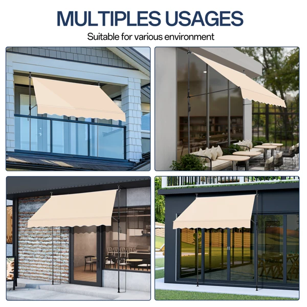 78.7"D x 47.2"W x (78.7 -118.1)"H Retractable Awning Khaki view 5