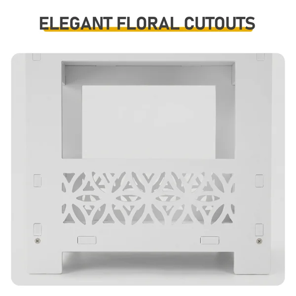 Side Table with Storage, Space Saving Nightstand for Small Spaces, Modern End Table for Indoor Outdoor, White view 4