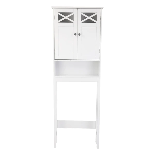 Double Door Fork Toilet Cabinet White view 6