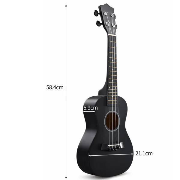 23in Linden wood body rosewood fingerboard ukulele, cotton bag, capo, strap, picks*2, tuner, Strings, Dust cloth view 4