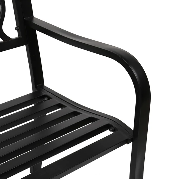 50" Outdoor Welcome Backrest Cast Iron Bench view 4