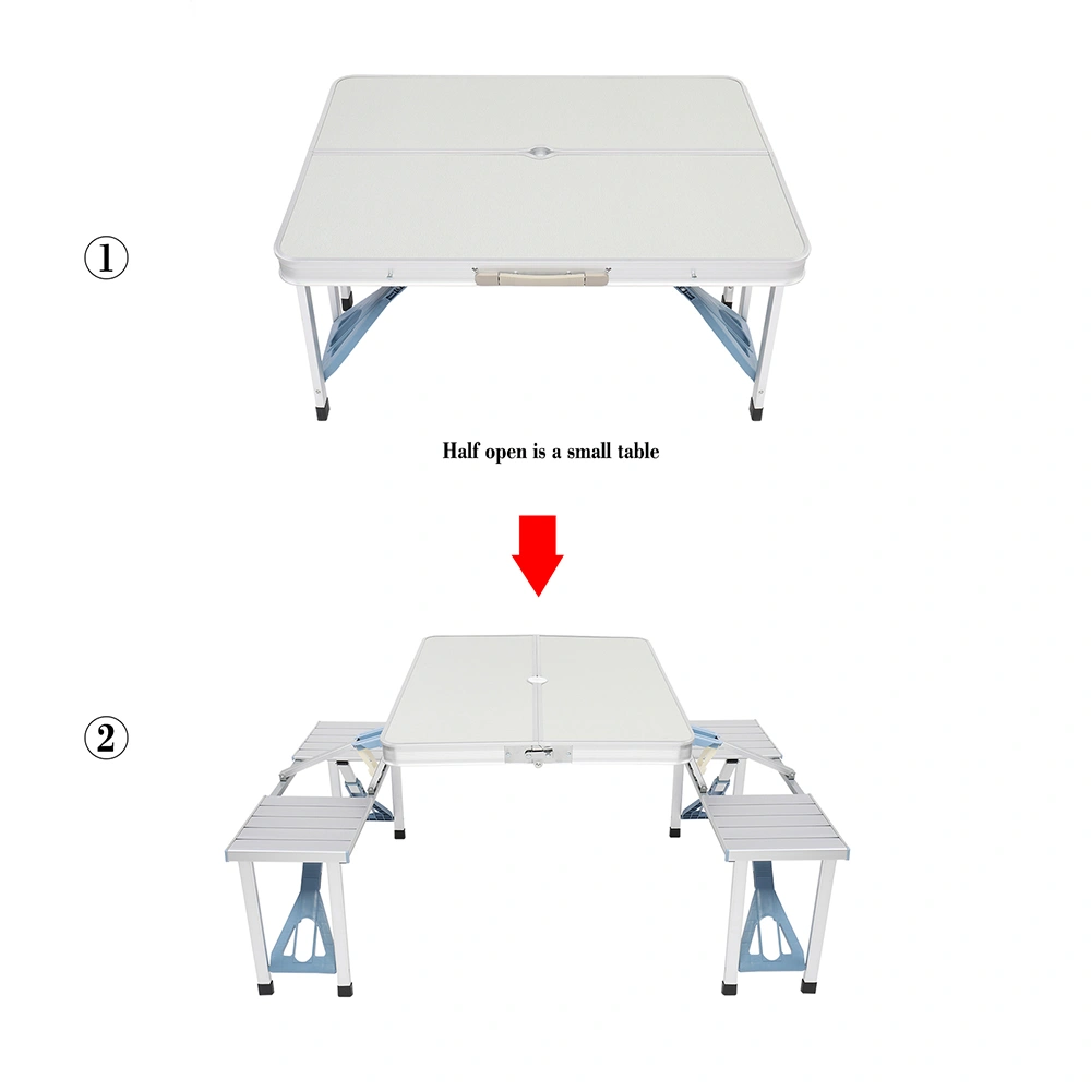 1 Piece Folding Table and Chair Set, Aluminum Alloy Portable Outdoor Seating view 11