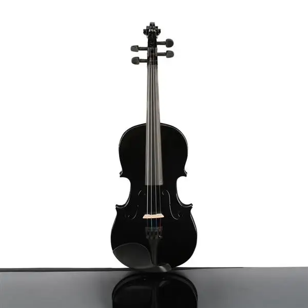 New 3/4 Acoustic Violin Case Bow Rosin Black view 3