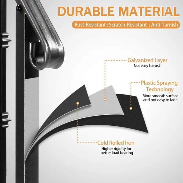 Matte Black Outdoor 3 Level Iron Handrail view 3