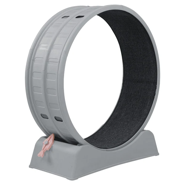 80*34*86CM, Gray PP track connector assembly, Round shape with gray carpet + 1 cat teaser stick, 15kg cat treadmill view 4