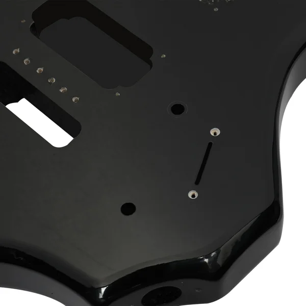 DIY 6 String Flame Shaped Style HSH Electric Guitar Kits with Mahogany Body, Maple Neck and Accessories Black view 5