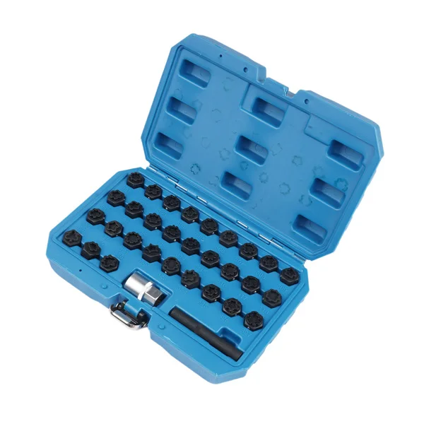 32Pcs Wheel Lock Lug Nut Master Key Set Removal Socket Tool Kit Fit for Mercedes-Benz view 4