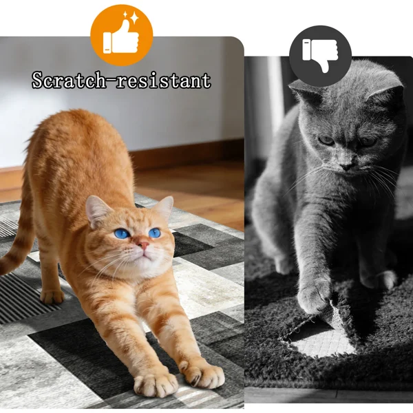 Three-piece kitchen rug set, non-slip and washable, abstract pattern kitchen hallway rug, soft and comfortable, suitable for sinks, floors, entrances, hallways and bathrooms. view 4