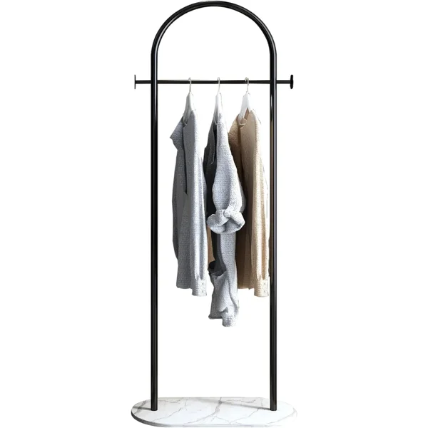 Clothing Rack, Golden Metal Freestanding Heavy Duty Clothes Rack with Marble Base, Multipurpose Garment Hanger for Bedroom, Hat, Scarf, Jacket view 2