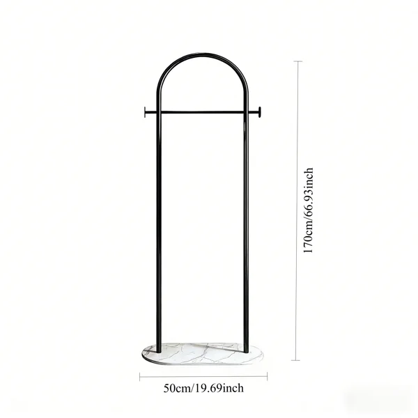Clothing Rack, Golden Metal Freestanding Heavy Duty Clothes Rack with Marble Base, Multipurpose Garment Hanger for Bedroom, Hat, Scarf, Jacket view 3