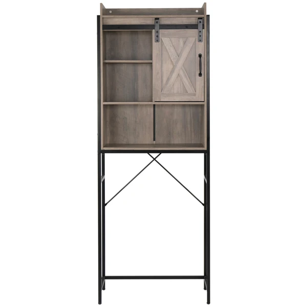 Retro Style MDF With Triamine Iron Frame Sliding Door Three-Layer Rack Bathroom Cabinet view 6