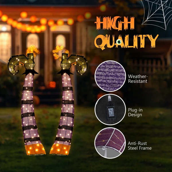 4ft 2D Witch legs Outdoor Halloween Decorations view 6