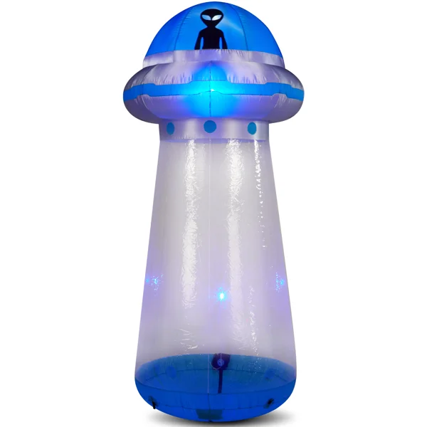 8.8 FT Halloween Inflatable UFO Yard Decoration, Fun Tall Blow up Yard Decor with Built-in LED Lights and Stand Inside Design for Holiday Party Yard Lawn Garden Decor Indoor Outdoor view 5