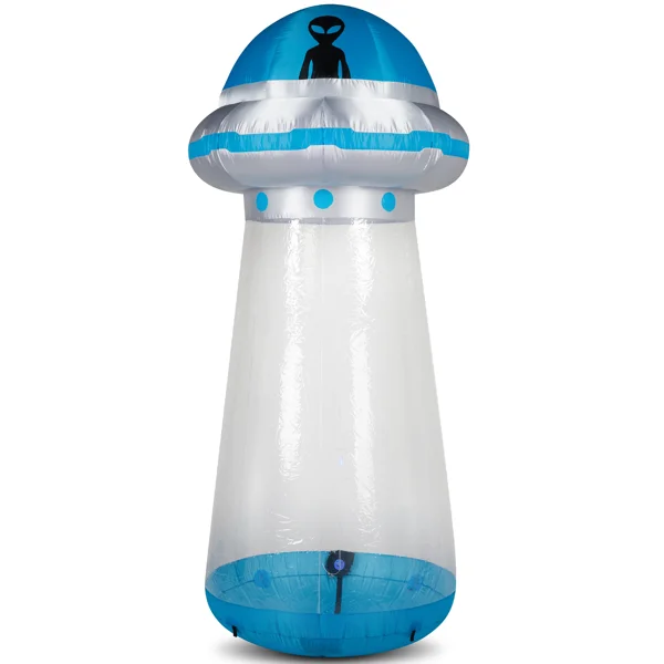 8.8 FT Halloween Inflatable UFO Yard Decoration, Fun Tall Blow up Yard Decor with Built-in LED Lights and Stand Inside Design for Holiday Party Yard Lawn Garden Decor Indoor Outdoor