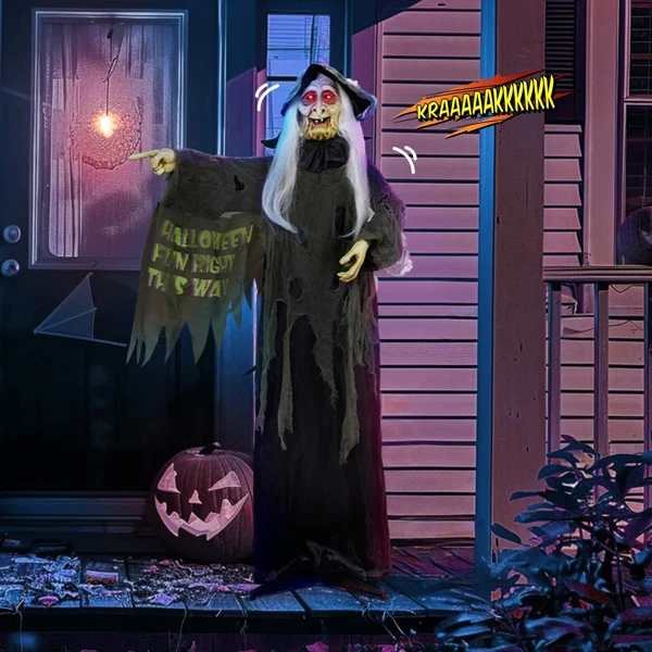 6ft Witch Halloween Standing Decoration view 3
