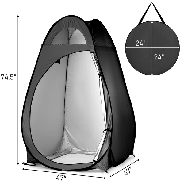 Portable Outdoor Pop-up Toilet Dressing Fitting Room Privacy Shelter Tent Black view 2