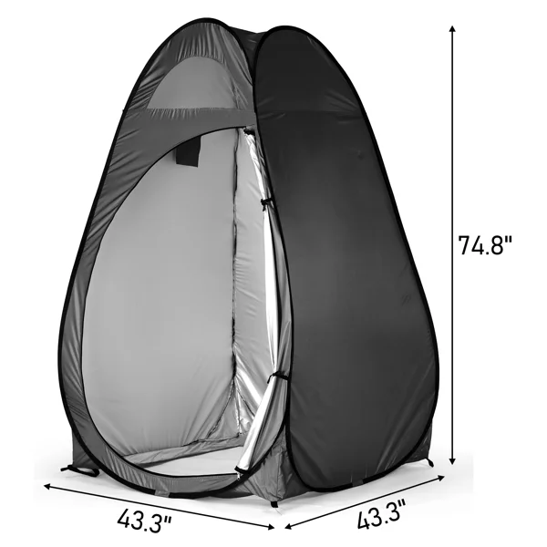 Portable Outdoor Pop-up Toilet Dressing Fitting Room Privacy Shelter Tent Black view 6