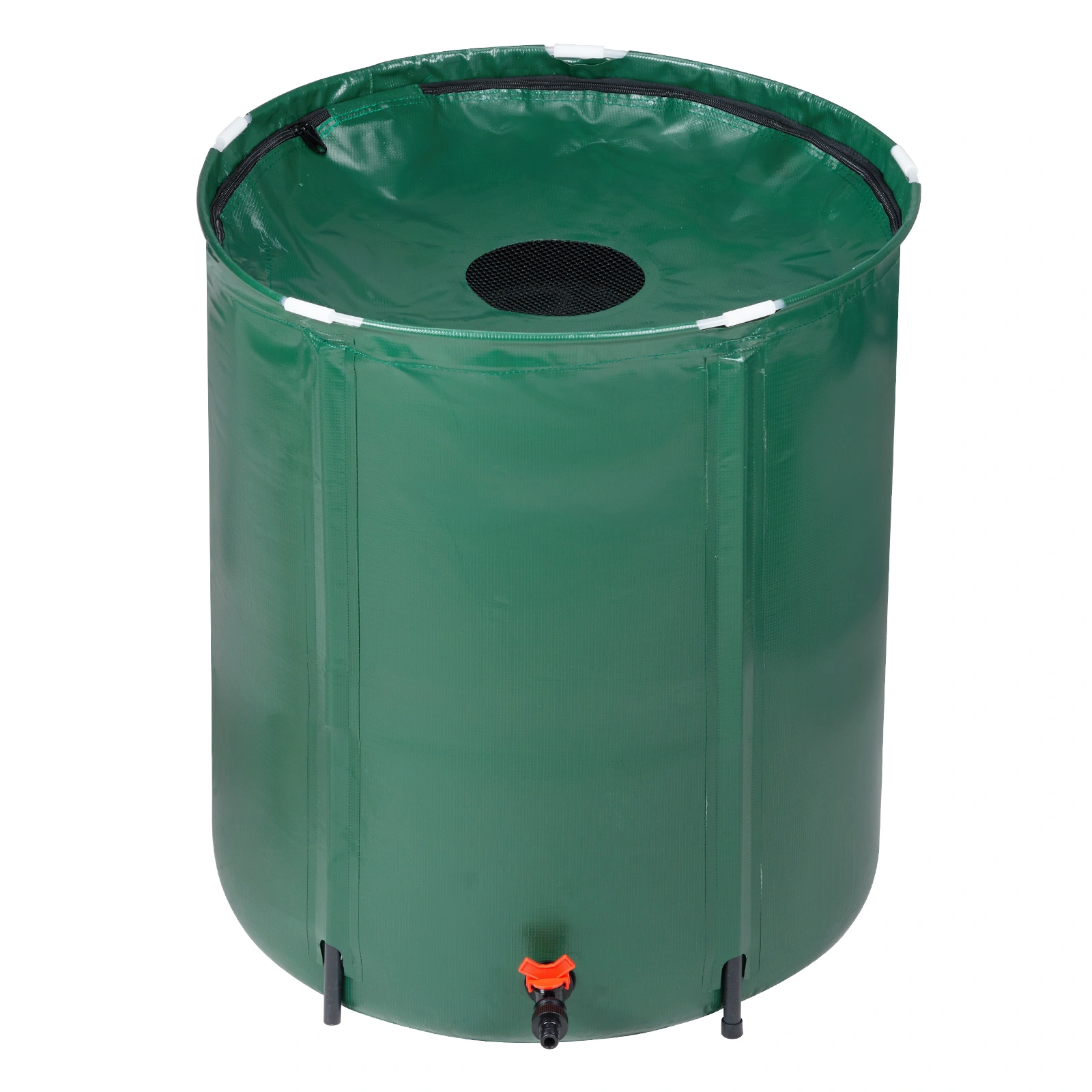 50 Gallon Folding Rain Barrel Water Collector, Green Garden Irrigation Storage Barrel with Lid