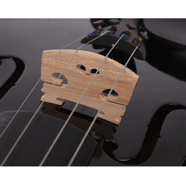 New 4/4 Acoustic Violin Case Bow Rosin Black view 6